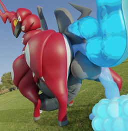anal anal_egg_insertion anal_penetration animal_genitalia animal_penis anthro anus balls big_balls big_penis bodily_fluids butt cum cum_in_ass cum_inside egg egg_in_ass egg_insertion equine_genitalia equine_penis feral genital_fluids genitals male nude oviposition penetration penis puffy_anus sex solo tentacles reptilligator nintendo pokemon deci_(ak3no) fan_character arthropod generation_5_pokemon myriapod pokemon_(species) scolipede 3d_(artwork) absurd_res digital_media_(artwork) hi_res