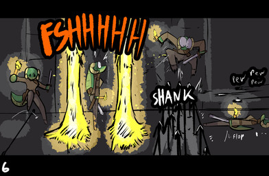 anthro dungeon female green_body holding_melee_weapon holding_object holding_sword holding_weapon horn melee_weapon solo spike_trap sword text torch tripwire weapon brradett microsoft the_elder_scrolls lernie_(brradett) argonian scalie absurd_res comic english_text hi_res