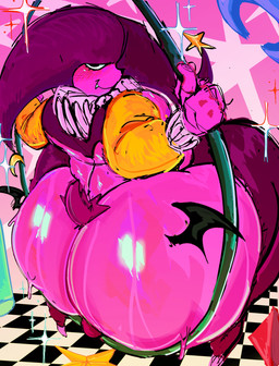 anthro big_butt black_membrane bottom_heavy bulge butt clothing fangs femboy fool's_hat footwear fur half-closed_eyes hat headgear headwear huge_butt male membrane_(anatomy) membranous_wings narrowed_eyes pear-shaped_figure pink_body pink_fur shirtless_sleeves shortstack shortstack_male slightly_chubby slightly_chubby_anthro slightly_chubby_male smile smirk smug smug_face socks solo swing teeth thick_thighs thong toeless_footwear toeless_legwear toeless_socks toeless_stockings underwear unusual_wing_placement waist_wings wide_hips wings gat0pussy24 haro_(solensilas) imp lagomorph leporid mammal rabbit hi_res nonbinary_(lore)