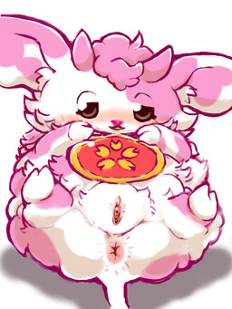 2_horns anus beady_eyes bib chibi clitoris female female_feral feral front_view fur genitals half-closed_eyes hooves horn inner_labia looking_at_viewer multicolored_body multicolored_fur narrowed_eyes open_mouth open_smile pink_body pink_fur pink_horn quadruped simple_background smile solo two_tone_body two_tone_fur unknown_year urethra vulva white_background white_body white_fur diru bovid caprine mammal sheep 3:4 cel_shading digital_drawing_(artwork) digital_media_(artwork) hi_res shaded
