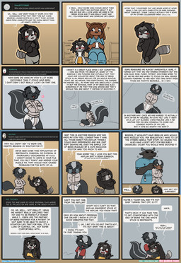 anthro asylum bdsm bondage bound clothed clothing diaper diaper_only duo female hospital male male/female muzzle_(object) muzzled nurse orderly padded_room profanity restraints straitjacket text topless wearing_diaper the_padded_room esmeralda_kingsley theodore_reed bovid bovine cattle kangaroo macropod mammal marsupial mephitid procyonid raccoon skunk absurd_res comic english_text hi_res