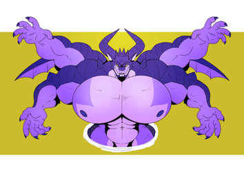 4_arms abs anthro barazoku big_muscles big_pecs claws convenient_censorship horn huge_pecs looking_at_viewer male membrane_(anatomy) membranous_wings multi_arm multi_limb muscular muscular_anthro muscular_male nipples nude_anthro nude_male pecs pointy_ears portal purple_body purple_nipples purple_scales scales smile smiling_at_viewer smirk smirking_at_viewer solo spikes wings yellow_eyes reagan700 kings_of_hell mythology gaap_(kings_of_hell) dragon mythological_creature mythological_scalie scalie hi_res