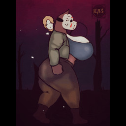 animated_gif anthro big_breasts big_butt bottomwear breasts butt carrying_another carrying_partner clothing costume duo female hockey_mask holidays larger_female male married married_couple mask muscular muscular_anthro pants size_difference smaller_male sports_mask sportswear thick_thighs walk_cycle wearing_mask ketandslaycomics friday_the_13th_(series) halloween jaxon_(ketandslaycomics) minnie_(ketandslaycomics) canid canine canis domestic_dog human mammal pit_bull 1:1 animated low_res short_playtime watermark