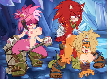 all_fours ambiguous_penetration anthro areola blonde_hair bodily_fluids boots boots_only breasts butt butt_slap canon_x_oc caveman cavewoman clitoral_hood clothing dry_humping ear_piercing ear_ring female female_penetrated footwear footwear_only from_behind_position fur genital_fluids genitals gloves green_eyes group hair half-closed_eyes hammer handwear holding_hammer holding_object holding_tool holding_weapon leaking looking_pleasured male male/female male_penetrating male_penetrating_female masturbation mostly_nude narrowed_eyes nipples nude one_eye_closed open_mouth penetration piercing pink_body prehistoric pussy_juice_leaking ring_piercing sex shoes slap slap_mark smile spank_marks spanking standing standing_sex tail teeth tongue tongue_out tools trio vaginal vaginal_fluids vaginal_masturbation voyeur vulva weapon demichan activision crash_bandicoot_(series) netflix sega sonic_prime sonic_the_hedgehog_(series) amy_rose coco_bandicoot thorn_rose_(sonic) bandicoot eulipotyphlan hedgehog mammal marsupial crossover digital_media_(artwork) hi_res