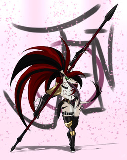 6_breasts accessory alternative_fashion anthro arm_markings armband armor athletic athletic_anthro athletic_intersex bat_ears big_ponytail black_armor black_hair breasts buckle chest_tuft choker claws clothing cuisse dark_ears dark_stripes donkey_tail ear_piercing ear_ring eyeliner facial_markings facial_piercing feminine fur furgonomics gladiator gold_(metal) gold_armor gold_rings greaves green_eyes green_makeup hair head_markings holding_melee_weapon holding_object holding_weapon hooves hoplite horseshoe intersex jewelry kukri legband lips lipstick long_hair long_ponytail long_tongue looking_at_viewer makeup markings mascara melee_weapon multi_breast necklace nose_piercing nose_ring open_mouth painted_claws panties pauldron piercing polearm poleyn ponytail red_hair rerebrace ring ring_piercing sharp_teeth silver_ring smile smiling_at_viewer solo spear spikes striped_body stripes tail tail_accessory tail_jewelry tail_ring tan_body tan_fur tattoo teeth tongue tongue_out tuft underwear vambrace warrior weapon weapon_sheath white_body white_fur yoke_pose davespaceman jaein_(davespaceman) asinus canid demon donkey equid equine faun hybrid mammal absurd_res hi_res
