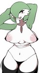 areola areola_slip big_breasts bikini breasts clothed clothing female hair hair_over_eye hands_behind_head huge_breasts looking_at_viewer micro_bikini nipple_outline not_furry one_eye_obstructed partially_clothed simple_background smile solo swimwear two-piece_swimsuit white_background fufucatu nintendo pokemon gardevoir generation_3_pokemon pokemon_(species) hi_res