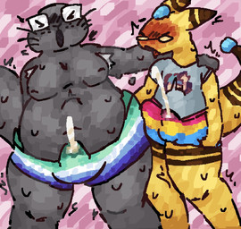 abdominal_bulge anal anal_penetration anthro armpit_hair belly blush blush_lines bodily_fluids body_hair butt butt_grab clothing cum cum_in_clothing cum_in_underwear cum_through_clothing cum_through_underwear dildo dildo_in_ass dildo_insertion duo eyes_closed eyewear fist freckled_face freckles genital_fluids glasses grey_body grope hair hand_on_another's_butt hand_on_butt hand_on_shoulder lgbt_pride male male/male motion_outline object_in_ass open_mouth orgasm orgasm_face penetration pride_color_clothing pride_color_underwear pride_colors seal_tail sex_toy sex_toy_in_ass sex_toy_insertion simultaneous_orgasms slightly_chubby slightly_chubby_male sweat tail thick_thighs tongue tongue_out trembling_for_pleasure twitching underwear vincian_pride_colors wearing_glasses wet wet_clothing wet_underwear white_hair yellow_body scaliescum nintendo pokemon dusty_(motherfan31) ampharos aquatic generation_2_pokemon mammal pinniped pokemon_(species) seal aliasing digital_media_(artwork) hi_res