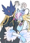 3_eyes big_breasts breasts duo female fur_coat hug jiyuuya multi_eye sistermon_noir under_boob bandai_namco digimon beelstarmon cendrillmon digimon_(species) humanoid sistermon_blanc absurd_res hi_res sibling_(lore) sister_(lore) sisters_(lore)