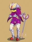 anthro armor big_breasts bikini_armor breasts clothing female gauntlet_sleeves hand_on_hip legwear melee_weapon smile solo thigh_highs tools unconvincing_armor visor_helmet weapon wrench barely_sly sega sonic_and_the_black_knight sonic_riders sonic_storybook_series sonic_the_hedgehog_(series) wave_the_swallow avian 3:4