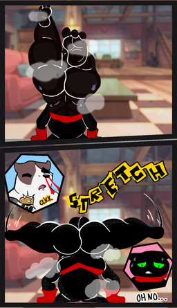 anime_nosebleed anthro balls blood bodily_fluids butt cellphone clothing duo electronics exercise flexible genitals handstand legs_in_air male male/male nosebleed phone red_clothing smartphone spread_legs spreading taking_picture thick_thighs yoga coccui cartoon_network mao_mao:_heroes_of_pure_heart badgerclops sheriff_mao_mao_mao badger domestic_cat felid feline felis mammal mustelid musteline hi_res