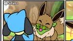 16:9 2022 aaaaaaaaaaa afterimage ambiguous_gender animated anthro blitzdrachin blush blush_lines bodily_fluids brown_body brown_fur butt canid clothed clothed_feral clothing comic conditional_dnp crying cute_fangs daww dialogue dipstick_tail duo eevee english_text evolution exclamation_point eyes_closed feral fluffy fur generation_1_pokemon generation_4_pokemon happy hi_res high_framerate inward_tail_speech_bubble lucario male male/male mammal markings motion_blur motion_lines mouth_hold multicolored_tail nintendo nodding object_in_mouth open_mouth paws pointy_speech_bubble pokemon pokemon_(species) pokemon_mystery_dungeon riolu scarf short_playtime sound speech_bubble spike_chunsoft spikes spikes_(anatomy) stuttering sweat sweatdrop tail tail_markings tail_motion tailwag tears tears_of_joy text watermark webm widescreen