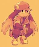 anthro boots bottomwear clothed clothing crouching footwear gloves handwear hat headgear headwear long_ears male open_clothing open_shirt open_topwear shirt shoes shorts simple_background slav_squat solo topwear masshiro bandai_namco klonoa_(series) klonoa domestic_cat felid feline felis mammal monochrome