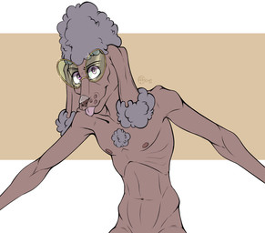 anthro chest_tuft eyewear eyewear_only fur glasses glasses_only looking_at_viewer male navel nipples nude round_glasses skinny skinny_anthro skinny_male solo sparkles spread_arms tongue tongue_out tuft wearing_glasses wide_eyed jimfoxx dante_(jimfoxx) canid canine canis domestic_dog mammal poodle 2026 half-length_portrait portrait signature