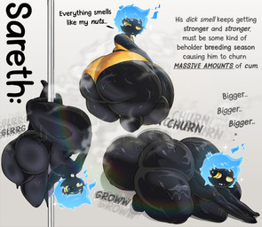 balls blue_body blue_hair blue_skin bodily_fluids butt churning_balls clothing dancing dialogue genitals glistening_thighs hair looking_down looking_down_at_self male nude one_eye_obstructed penis pole pole_dancing solo sweat sweaty_balls sweaty_body sweaty_butt sweaty_genitalia sweaty_legs sweaty_penis sweaty_thighs text topwear senordraws elemental_creature english_text hi_res
