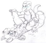 anthro blue_blush blush duo female from_front_position genitals horn lying male male/female missionary_position multi_nipple nipples on_back penetration penis pussy sex tail vaginal vaginal_penetration kitsune_youkai baishu side_b kobold scalie 2022 hi_res sketch