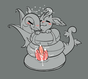 2_penises animal_genitalia animal_noises animal_penis blush bodily_fluids coiling cuddling cum cum_drip cum_on_penis dripping drooling duo ejaculation eyes_closed feral feral_on_feral frottage genital_fluids genitals grey_background grinding heart_symbol hearts_around_head hemipenes hissing leaking_cum male male/male multi_genitalia multi_penis nuzzling onomatopoeia orgasm_face penile penile_spines penis penises_touching purring red_penis romantic romantic_couple saliva sex simple_background smothering sound_effects text wavy_mouth wavy_smile gowiththephlo nintendo pokemon eeveelution generation_4_pokemon generation_5_pokemon leafeon pokemon_(species) serperior greyscale monochrome spot_color