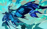 ambiguous_gender blue_eyes claws feral solo tail kassillea mythology dragon mythological_creature mythological_scalie scalie 2021 cool_colors digital_media_(artwork) teal_theme