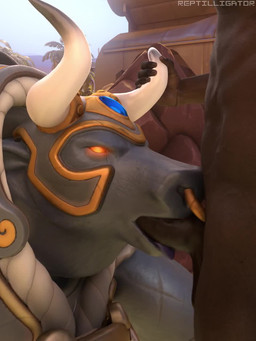 anthro balls bouncing_balls brown_body brown_skin duo erection face_fucking fellatio genitals horn horn_grab human_penetrating human_penetrating_male humanoid_genitalia humanoid_penis irrumatio m-law male male/male male_on_human male_penetrated male_penetrating male_penetrating_male oral oral_only oral_penetration penetration penile penis penis_in_mouth sex tongue tongue_out tongue_out_fellatio reptilligator sound_warning third-party_edit thesoundeditguy blizzard_entertainment european_mythology greek_mythology mythology overwatch minotaur_reinhardt nameless_character reinhardt_(overwatch) bovid bovine human mammal minotaur 3:4 3d_(artwork) 3d_animation animated digital_media_(artwork) hi_res short_playtime sound sound_edit video