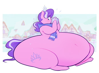 belly big_belly blue_eyes bodily_fluids container crown cup cutie_mark eyelashes female feral hair headgear holding_object huge_belly hyper hyper_belly looking_down morbidly_obese morbidly_obese_female morbidly_obese_feral multicolored_hair navel obese obese_female obese_feral overweight overweight_female overweight_feral pink_body purple_hair purple_tail scarf screencap screencap_background solo sweat tail tiara two_tone_hair two_tone_tail ridiculouscake friendship_is_magic hasbro my_little_pony diamond_tiara_(mlp) earth_pony equid equine horse mammal pony 2022 digital_media_(artwork) hi_res
