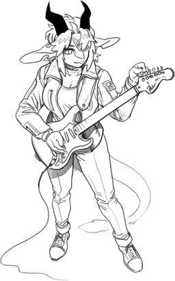 anthro bottomwear breasts clothed clothing electric_guitar eyebrows female footwear fur guitar hair horn jacket musical_instrument pants plucked_string_instrument shirt shoes short_hair simple_background solo standing string_instrument tail topwear white_background pgm300 fender_musical_instruments_corporation mythology stratocaster chabett dragon furred_dragon furred_scalie mythological_creature mythological_scalie reptile scalie wingless_dragon 2022 digital_media_(artwork) hi_res monochrome sketch