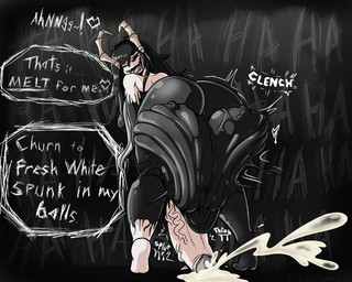 balls big_balls big_breasts big_butt big_penis bodily_fluids breasts butt cock_vore crush cum cumshot dark_sclera dominant dominant_female dominant_intersex ejaculation female genital_fluids genitals group gynomorph gynomorph/female hair horn huge_penis intersex intersex/female long_hair long_tongue melting monster_girl_(genre) penile penis snuff text throbbing throbbing_balls throbbing_penis tongue trio vein veiny_penis vore fetishframe humanoid monster 5:4 english_text hi_res