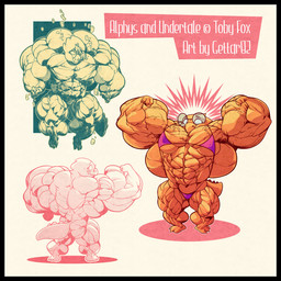 abs anthro big_muscles bikini black_border blush blush_stickers border clothing eyewear female flexing front_view glasses huge_muscles hyper hyper_muscles looking_at_viewer looking_back looking_back_at_viewer muscular muscular_anthro muscular_female navel nervous nude overbite pose puffed rear_view red_spines scales simple_background solo spines string_bikini swimwear tail_spines text two-piece_swimsuit underwater vein veiny_muscles water wavy_mouth yellow_body yellow_scales gettar82 undertale_(series) alphys lizard reptile scalie 1:1 english_text hi_res monochrome multiple_images