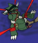 arthropod ball_gag bdsm belt bondage bound dildo gag games green_skin insect male mantid mantis nintendo penis pokémon rope scyther sex_toy solo straps stripedcrocodile video_games
Rating: Explicit
Score: 3
User: Krokorok
Date: October 01, 2013