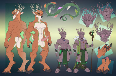 antlers balls butt genitals hooves horn male male/male penis tail silver_tendril cervine deer mammal top_(disambiguation) hi_res
