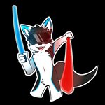 anthro black_body black_fur blue_body blue_eyes blue_fur fur male solo virtual_reality vr_headset tomofox beat_saber oculus_(brand) oculus_rift valve_index pikie_folfuwu canid canine canis fox hybrid mammal 1:1 alpha_channel