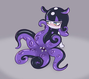 anthro blush featureless_hands female flashing flashing_pussy genitals glistening glistening_body legless looking_aside mouth_for_vulva purple_body solo tentacles unusual_anatomy unusual_genitalia unusual_vulva vulva e254e palworld pocketpair aquatic cephalopod coleoid decapodiform gloopie mollusk squid absurd_res hi_res