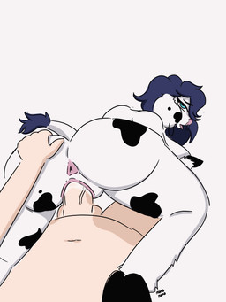 anthro anus bodily_fluids butt cum cum_in_vagina cum_inside duo ejaculation female genital_fluids mana_hannah jezebel bovid bovine cattle mammal animated hi_res
