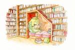 ambiguous_gender blonde_hair book bookshelf crown female furniture hair headgear princess reading royalty sitting solo tiara andy_ristaino adventure_time cartoon_network the_snail_(adventure_time) turtle_princess gastropod mollusk reptile scalie snail turtle 2013 painting_(artwork) traditional_media_(artwork) watercolor_(artwork)