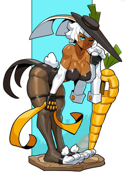 4_toes big_breasts blue_eyes breasts carrot cleavage clothed clothing dagger dark_body dark_skin feet female fingerless_gloves food fur gloves hair handwear hat headgear headwear holding_clothing holding_object leaning leaning_forward legwear leotard lingerie markings melee_weapon mole_(marking) one_eye_closed pantyhose plant rapier short_hair solo standing sword teddy_(clothing) thick_thighs tights toeless_legwear toes vegetable weapon white_body white_fur white_hair wide_hips ceehaz leonie_(ceehaz) animal_humanoid humanoid lagomorph lagomorph_humanoid leporid_humanoid mammal mammal_humanoid rabbit_humanoid 2020 absurd_res hi_res