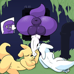 anthro anus backsack balls big_balls big_breasts big_butt big_penis blush breasts butt eyes_closed fellatio female freckled_butt freckled_face freckles genitals group holding_breast huge_butt huge_penis knot knotted_penis leaf lying male male/female navel nude nude_female on_side oral pawpads paws penile penis penis_grab penis_on_face penis_sniffing pipe plant puffy_anus roaring_knight_pareidolia sex sniffing stuck text trio vines vulva worship mister_redintong rain_world videocult monk_(rain_world) spearmaster_(rain_world) survivor_(rain_world) slugcat 1:1 artist_name hi_res indirect_incest_(lore) sibling_(lore)