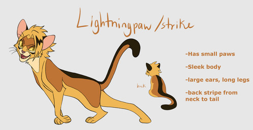 ambiguous_gender brown_body brown_fur feral feralized fur grey_background long_tail multicolored_body multicolored_fur orange_body orange_fur simple_background smile tail text white_background yellow_body yellow_eyes yellow_fur segamastergirl my_hero_academia warriors_(book_series) kaminari_denki domestic_cat felid feline felis mammal 2019 crossover english_description english_text model_sheet