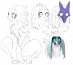 ambiguous_gender anthro blue_eyes bone mask simple_background skull smile solo wearing_mask white_background liteu league_of_legends riot_games tencent kindred_(lol) lamb_(lol) bovid caprine mammal sheep hi_res