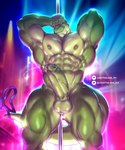 abs anthro balls barazoku biceps big_balls big_muscles big_penis blurred_background bodily_fluids clothing dancing dripping erection eyebrows front_view genital_fluids genitals glans green_body hair hand_behind_back hand_behind_head huge_muscles huge_penis huge_thighs humanoid_genitalia humanoid_penis inside jockstrap looking_at_viewer male manly mohawk muscular muscular_anthro muscular_male navel nipples non-mammal_balls non-mammal_nipples nude obliques pecs penis pole pole_dancing precum precum_drip precum_string public public_erection quads serratus smile solo spotlight standing strip_club stripper stripper_pole text thick_penis thick_thighs underwear underwear_around_tail vein johnthelewd_art five_nights_at_freddy's five_nights_at_freddy's:_security_breach scottgames steel_wool_studios montgomery_gator alligator alligatorid crocodilian reptile scalie 2023 5:6 absurd_res hi_res url