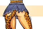 anthro bottomwear butt clothed clothing female genitals no_underwear pussy rear_view skimpy skirt solo upskirt holtz felid leopard mammal pantherine 2014 3:2 digital_media_(artwork)