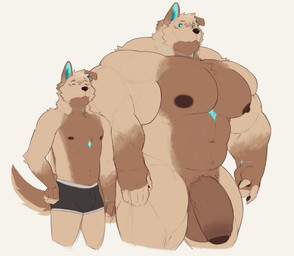 5_fingers abs anthro areola arm_markings balls barazoku biceps big_balls big_muscles big_nipples big_pecs big_penis biped black_boxer_briefs black_clothing black_nose black_underwear blep blue_inner_ear blue_markings blue_sclera boxer_briefs boxer_briefs_only broad_shoulders brown_areola brown_balls brown_body brown_countershading brown_ears brown_eyebrows brown_fur brown_glans brown_nipples brown_penis button_ears chest_markings claws clothed clothed_anthro clothed_male clothing countershade_face countershade_fur countershade_neck countershade_tail countershade_torso countershading deltoids duo eyebrows eyes_closed facial_markings finger_claws fingerless_(marking) fingerless_gloves_(marking) fingerpads fingers fist flaccid floppy_ears foreskin fur genitals glans gloves_(marking) hair hand_on_hip hand_on_own_hip head_markings huge_balls huge_muscles huge_penis humanoid_genitalia humanoid_hands humanoid_penis hyper hyper_muscles larger_anthro larger_male looking_aside male male_anthro manly markings monotone_background mouth_closed multicolored_body multicolored_fur muscle_size_difference muscular muscular_anthro muscular_arms muscular_male muscular_thighs navel neck_markings nipples nude nude_anthro nude_male partially_retracted_foreskin pawpads pecs penis pink_tongue short_hair simple_background size_difference smaller_anthro smaller_male square_crossover standing tail tan_body tan_fur thick_penis three-quarter_view tongue tongue_out topless topless_anthro topless_male trapezius triceps two_tone_tail underwear underwear_only vein veiny_penis white_background wrist_markings theor canid canine canis domestic_dog mammal digital_drawing_(artwork) digital_media_(artwork) flat_colors hi_res portrait three-quarter_portrait