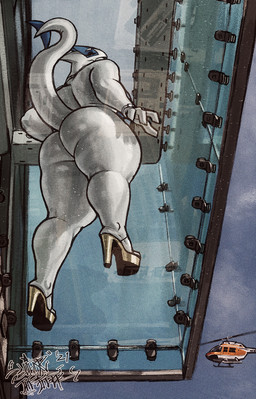 4_fingers anthro anthrofied big_butt blue_body breasts butt clock clothing day female fingers footwear footwear_only high_heels high_heels_only looking_at_viewer looking_down low-angle_view mostly_nude multicolored_body nude outside platform_footwear platform_heels pokemorph shoes sky smile solo standing tail thick_thighs two_tone_body watch white_body worm's-eye_view sligarthetiger nintendo pokemon generation_2_pokemon legendary_pokemon lugia pokemon_(species) 2021 hi_res signature