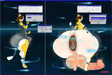 anklet anthro anus areola armwear balls big_anus big_areola big_balls big_butt big_glans big_nipples big_penis blush body_writing bodysuit bracelet bulge butt butt_tattoo clothing computer computer_error dialogue download ear_piercing electronics embarrassed error error_message femboy genital_piercing genitals glans huge_anus huge_areola huge_balls huge_butt huge_nipples huge_penis hyper hyper_anus hyper_balls hyper_butt hyper_genitalia hyper_penis jewelry lipstick long_penis loose_anus loose_orifice makeup male markings mole_(marking) mole_on_arm mole_on_breast mole_on_butt mole_on_shoulder mole_on_thigh nipple_outline nipple_piercing nipples penis penis_piercing piercing ruined_anus skinsuit solo tail_sock tattoo tearing_clothing text thick_thighs tight_clothing tight_fit torn_clothing translucent translucent_clothing vein veiny_balls veiny_penis wardrobe_malfunction wide_hips zip_bomb kittykuscell microsoft windows_nt catstopher_colombus_(kittykuscell) domestic_cat felid feline felis mammal english_text hi_res