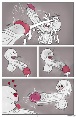 balls big_balls big_penis blush bodily_fluids cum cum_drip cum_on_face cumshot dripping duo ejaculation erection genital_fluids genitals glans heart_eyes heart_symbol huge_penis humanoid_genitalia humanoid_penis male male/male penis precum small_but_hung steamy_penis throbbing throbbing_penis vein veiny_penis c4tt0 mario_bros nintendo boo_(mario) comic hi_res