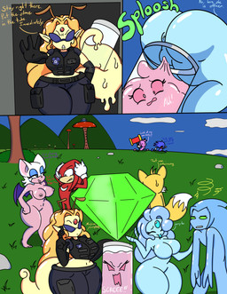 anthro awkward blue_body blue_fur captured clothing container disposal female forehead_gem fungus fur gem gloves group handwear male master_emerald mushroom nude onomatopoeia piko_piko_hammer pink_body pink_fur red_body red_fur screaming slime sound_effects sunrise text uniform vaginal_fluid_disposal white_clothing white_gloves white_handwear yellow_body yellow_fur slimimi sega sonic_adventure sonic_the_hedgehog_(series) amy_rose chaos_(sonic) kibbi_(slimimi) knuckles_the_echidna miles_prower mimi_(slimimi) rouge_the_bat sonic_the_hedgehog t3_(slimimi) canid canine echidna eulipotyphlan fox goo_creature hedgehog mammal monotreme 2022 absurd_res colored comic end_page english_text hi_res