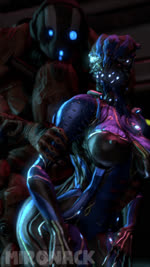 3d_(artwork) 3d_animation alien animated armor big_butt black_breasts black_penis blue_eyes breasts butt clothing digital_extremes digital_media_(artwork) duo female from_behind_position genitals hand_hold hand_on_belly hi_res humanoid machine male male/female mironack multicolored_body music penis robot sex sound sound_effects source_filmmaker_(artwork) tencent valkyr_(warframe) warframe watermark webm