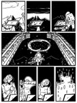 anthro bodily_fluids crying male plant portal tears tree afuckingcamel-zenge-art_(artist) chucklefish starbound kenta_(afuckingcamel) alien hylotl black_and_white comic hi_res monochrome