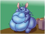 4_arms antennae_(anatomy) anthro belly big_belly big_butt big_moobs black_sclera bloated blue_antennae blue_body blue_ears blue_nose border bowl butt chubby_cheeks container deep_navel green_background hand_on_belly hand_on_own_belly huge_belly huge_butt huge_moobs huge_thighs hyper hyper_belly male moobs morbidly_obese morbidly_obese_anthro morbidly_obese_male motion_lines multi_arm multi_limb navel obese obese_anthro obese_male overweight overweight_anthro overweight_male pink_inner_ear plate simple_background smile solo thick_thighs weight_gain white_border white_eyes alvro disney lilo_and_stitch stitch_(lilo_and_stitch) alien experiment_(lilo_and_stitch) 2024 4:3 colored digital_media_(artwork) hi_res shaded