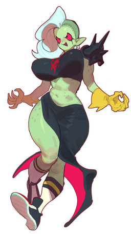 5_fingers big_breasts bottomwear breasts clothed clothing female fingers footwear gloves green_body green_skin hair handwear humanoid_pointy_ears long_hair navel not_furry open_mouth pink_sclera pointy_ears shoes simple_background socks solo thick_thighs topwear white_background white_hair wide_hips maotthat disney wander_over_yonder lord_dominator alien alien_humanoid humanoid full-length_portrait hi_res portrait