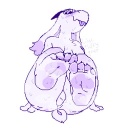anthro balls blush bodily_fluids breasts butt chest_tuft feet fluffy fluffy_tail foot_focus genitals gynomorph humanoid_feet intersex long_ears looking_at_viewer looking_down looking_down_at_viewer musk plantigrade solo sweat sweatdrop sweaty_body sweaty_feet tail tongue tongue_out tuft lilacfluffygoat lilac_(lilacfluffygoat) boss_monster_(undertale) bovid caprine goat mammal 1:1 aliasing binary_drawing digital_drawing_(artwork) digital_media_(artwork) trans_(lore) trans_woman_(lore)
