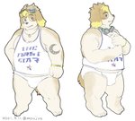 anthro blush bulge clothing kemono male overweight overweight_anthro overweight_male shirt solo topwear underwear moujya lifewonders live_a_hero hisaki_(live_a_hero) canid canine canis domestic_dog mammal 2021 hi_res