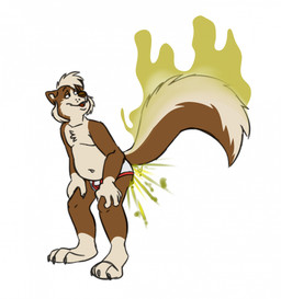 bent_over briefs clothing fart fart_cloud fart_fetish hands_on_knees hands_on_legs male smelly smelly_tail stink_fumes tighty_whities underwear white_briefs white_clothing white_underwear lemuralert mammal mephitid skunk 2025 hi_res
